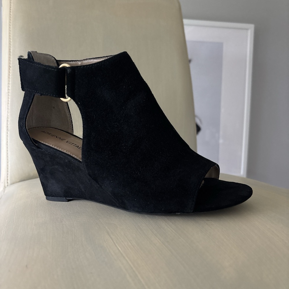 Black genuine suede